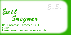 emil smegner business card